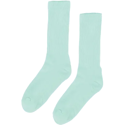 Organic Colorful Standard Active Sock Light Aqua - ECRU