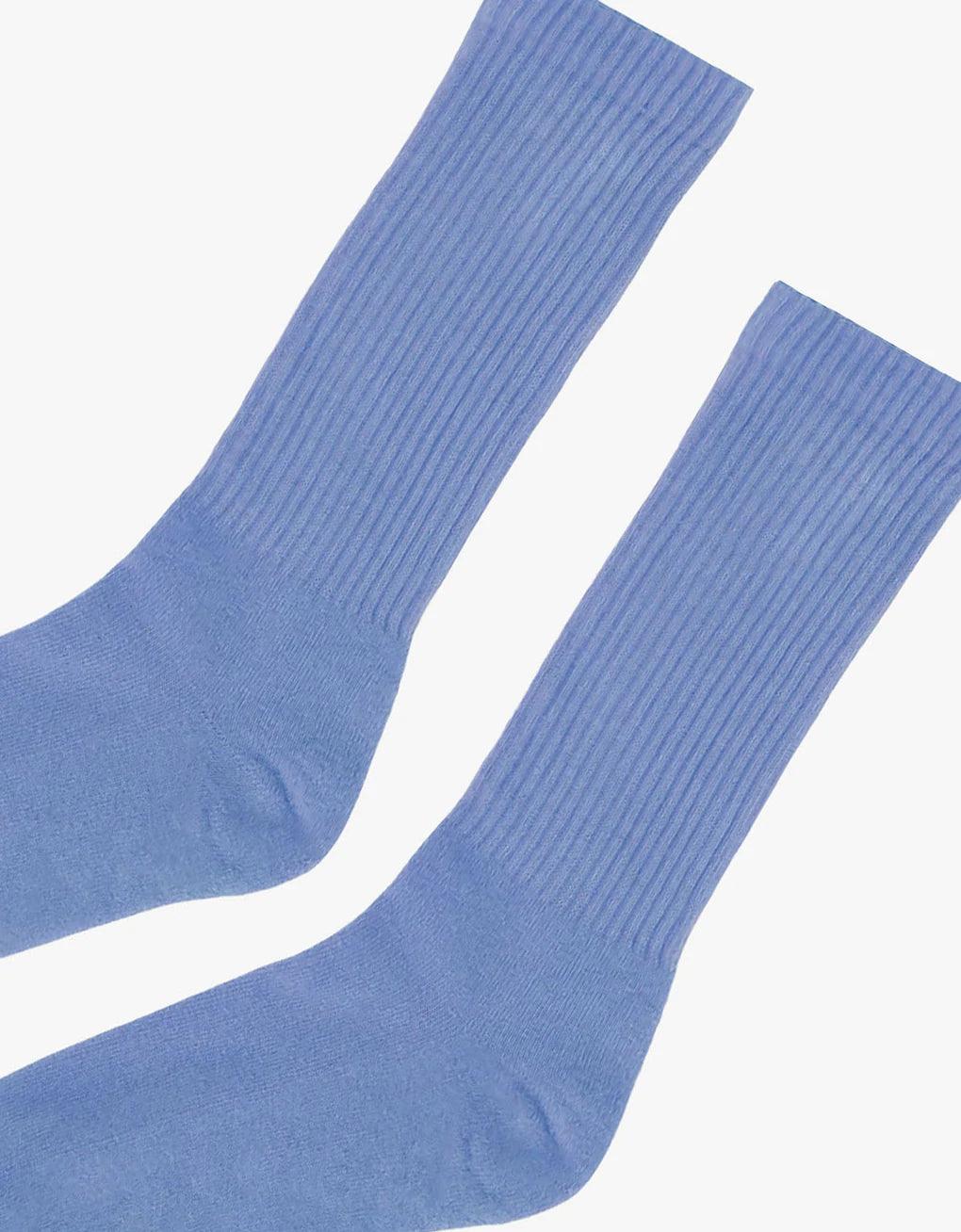 Organic Colorful Standard Active Sock Sky Blue - ECRU