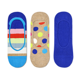 Pack de 3 Calcetines Liner Big Dot Stripe - ECRU