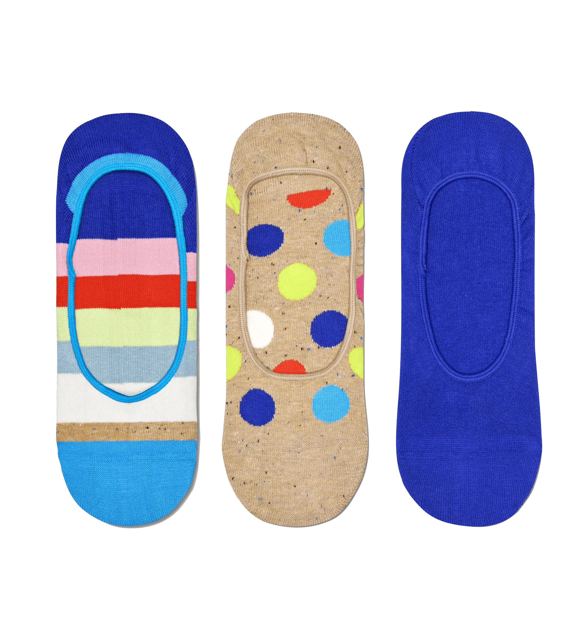 Pack de 3 Calcetines Liner Big Dot Stripe - ECRU