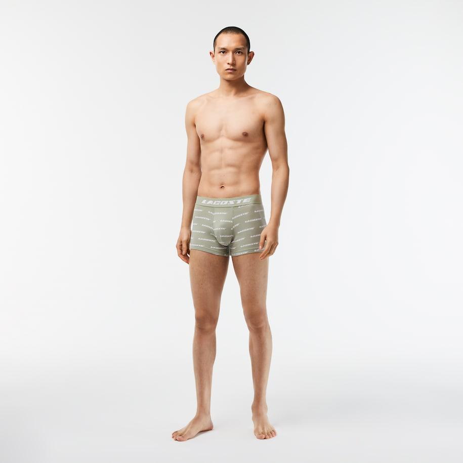 Pack de 3 calzoncillos de hombre Lacoste con cintura a contraste - ECRU