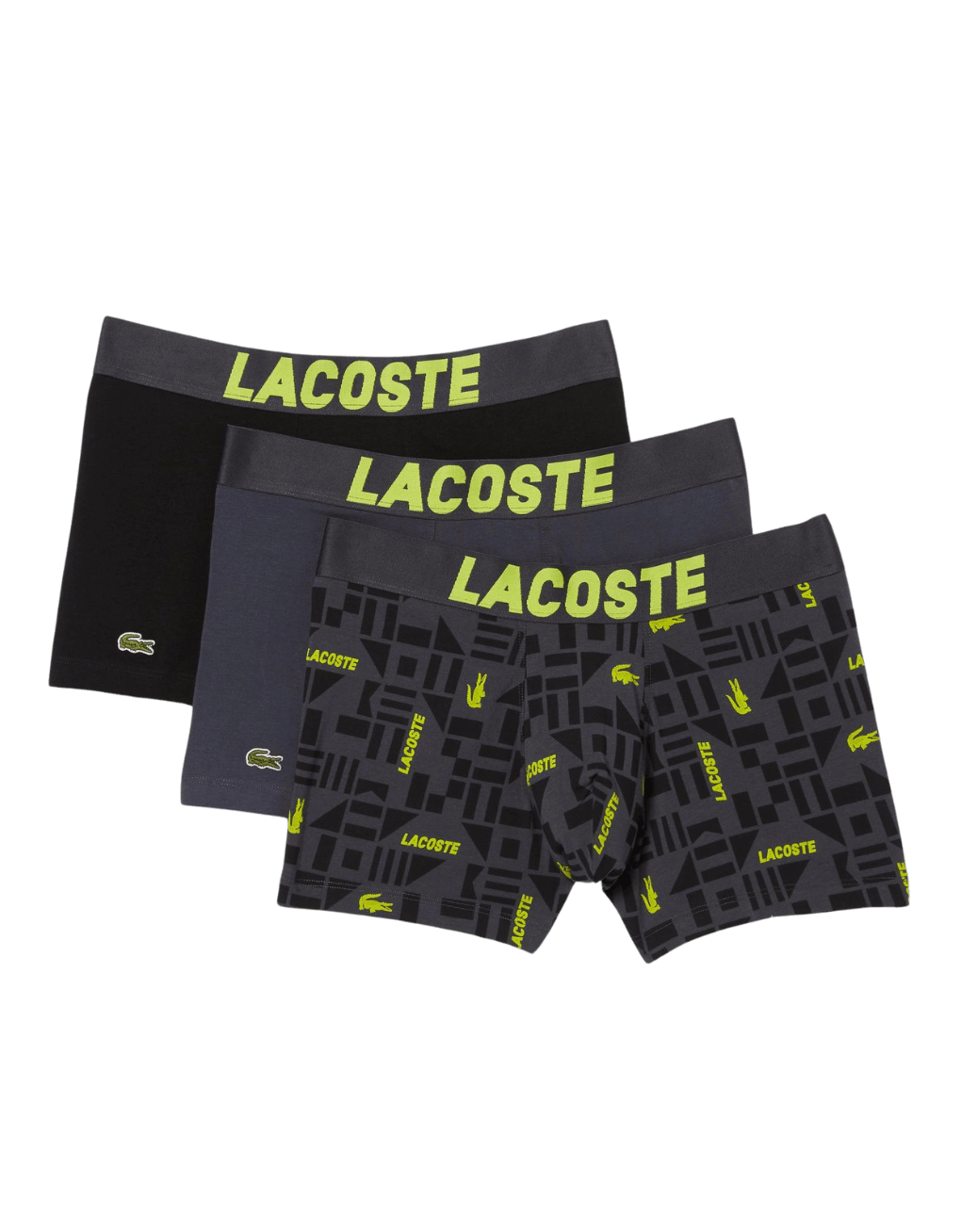 Pack de tres calzoncillos de hombre Lacoste con estampado náutico - ECRU