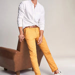 PANTALÓN CHINO ANDY SLIM CON CINTURÓN DE REGALO - ECRU