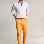 PANTALÓN CHINO ANDY SLIM CON CINTURÓN DE REGALO - ECRU