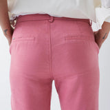 Pantalón Chino Cropped Slim de color rosa - ECRU
