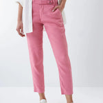 Pantalón Chino Cropped Slim de color rosa - ECRU