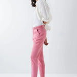 Pantalón Chino Cropped Slim de color rosa - ECRU