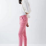 Pantalón Chino Cropped Slim de color rosa - ECRU