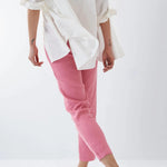 Pantalón Chino Cropped Slim de color rosa - ECRU