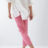 Pantalón Chino Cropped Slim de color rosa - ECRU