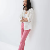 Pantalón Chino Cropped Slim de color rosa - ECRU