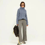 Pantalón Cintura Vichy - ECRU