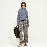 Pantalón Cintura Vichy - ECRU