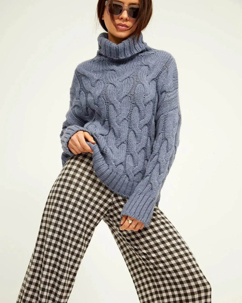 Pantalón Cintura Vichy - ECRU