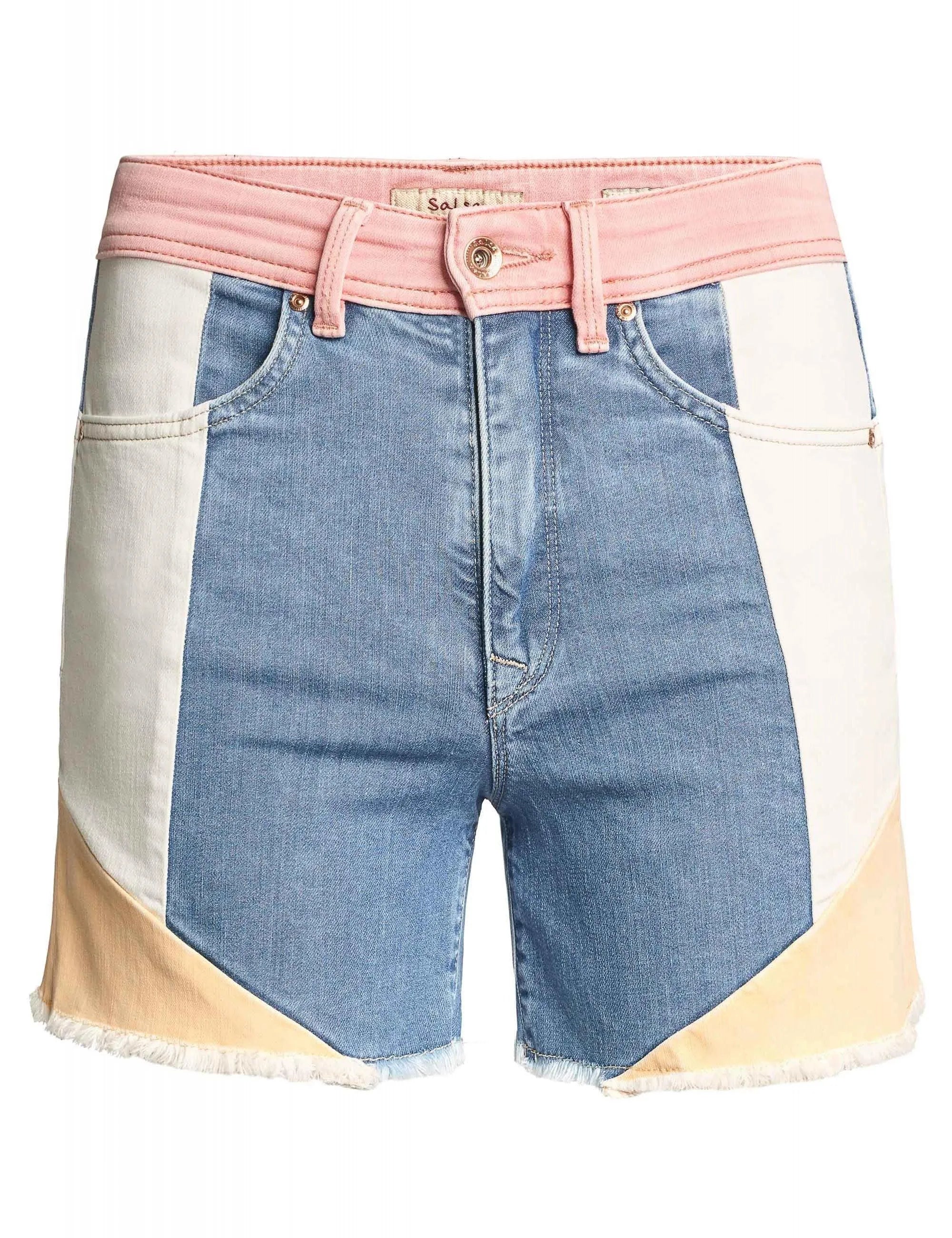 Pantalón corto Push In Secret Glamour con contraste de color - ECRU