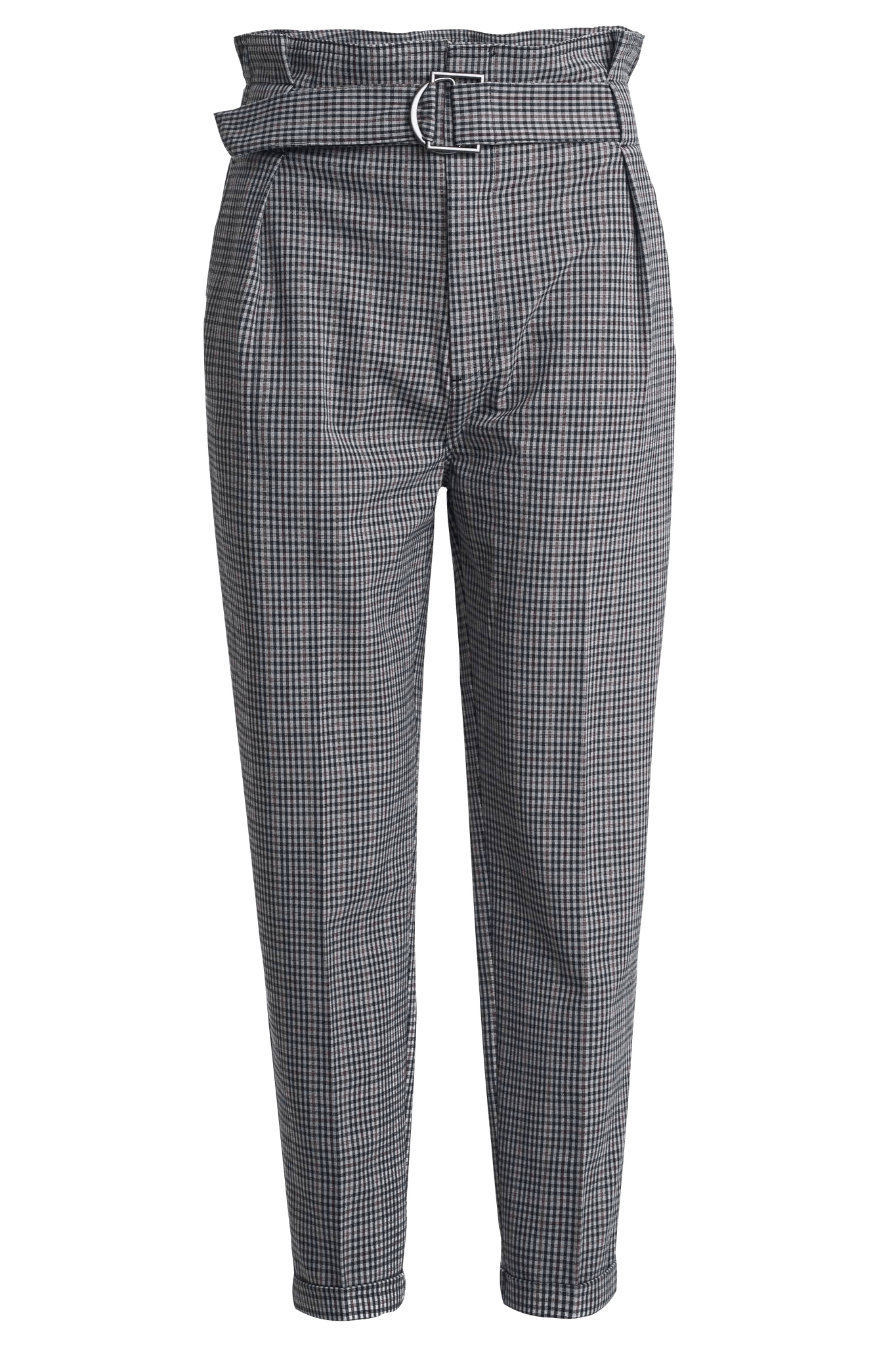 Pantalón Cropped Cuadros - ECRU