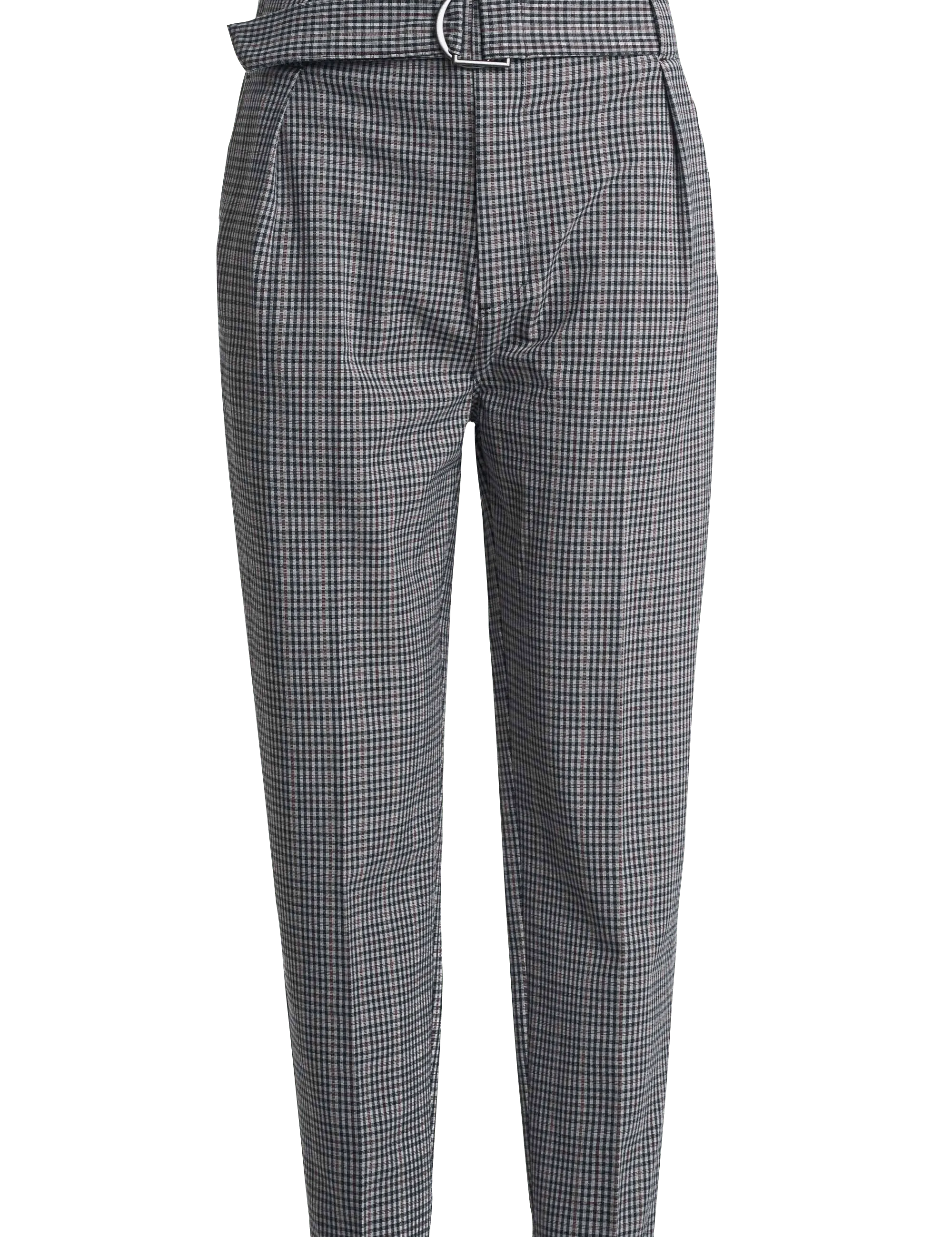 Pantalón Cropped Cuadros - ECRU