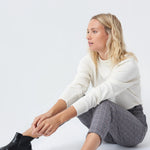 Pantalón Cropped Cuadros - ECRU