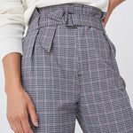 Pantalón Cropped Cuadros - ECRU