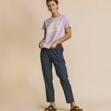 PANTALÓN CUADROS BLUE ELLA - ECRU