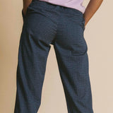 PANTALÓN CUADROS BLUE ELLA - ECRU