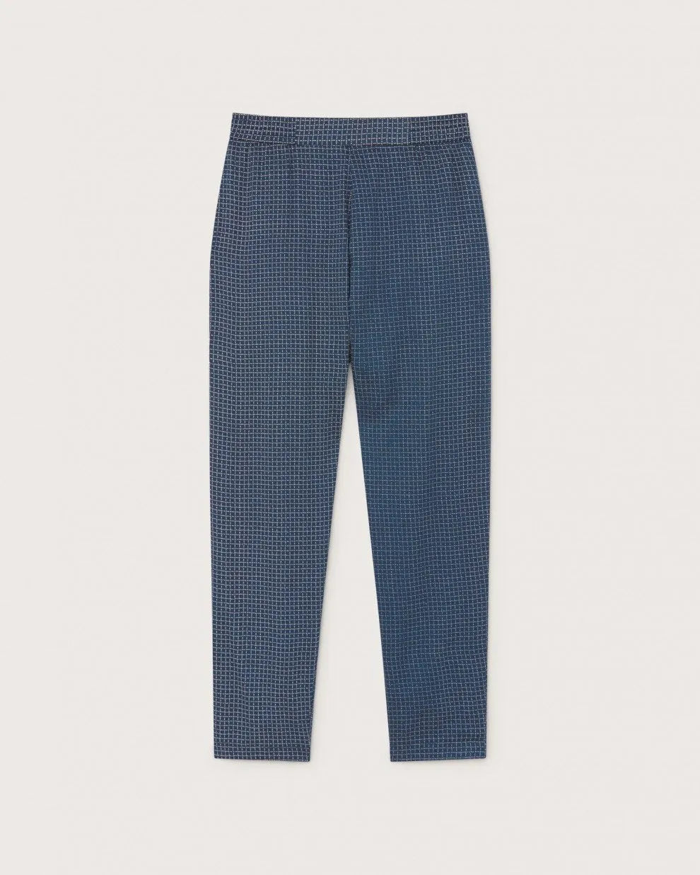 PANTALÓN CUADROS BLUE ELLA - ECRU