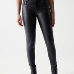 Pantalón efecto piel Push Up Destiny Cropped Skinny - ECRU
