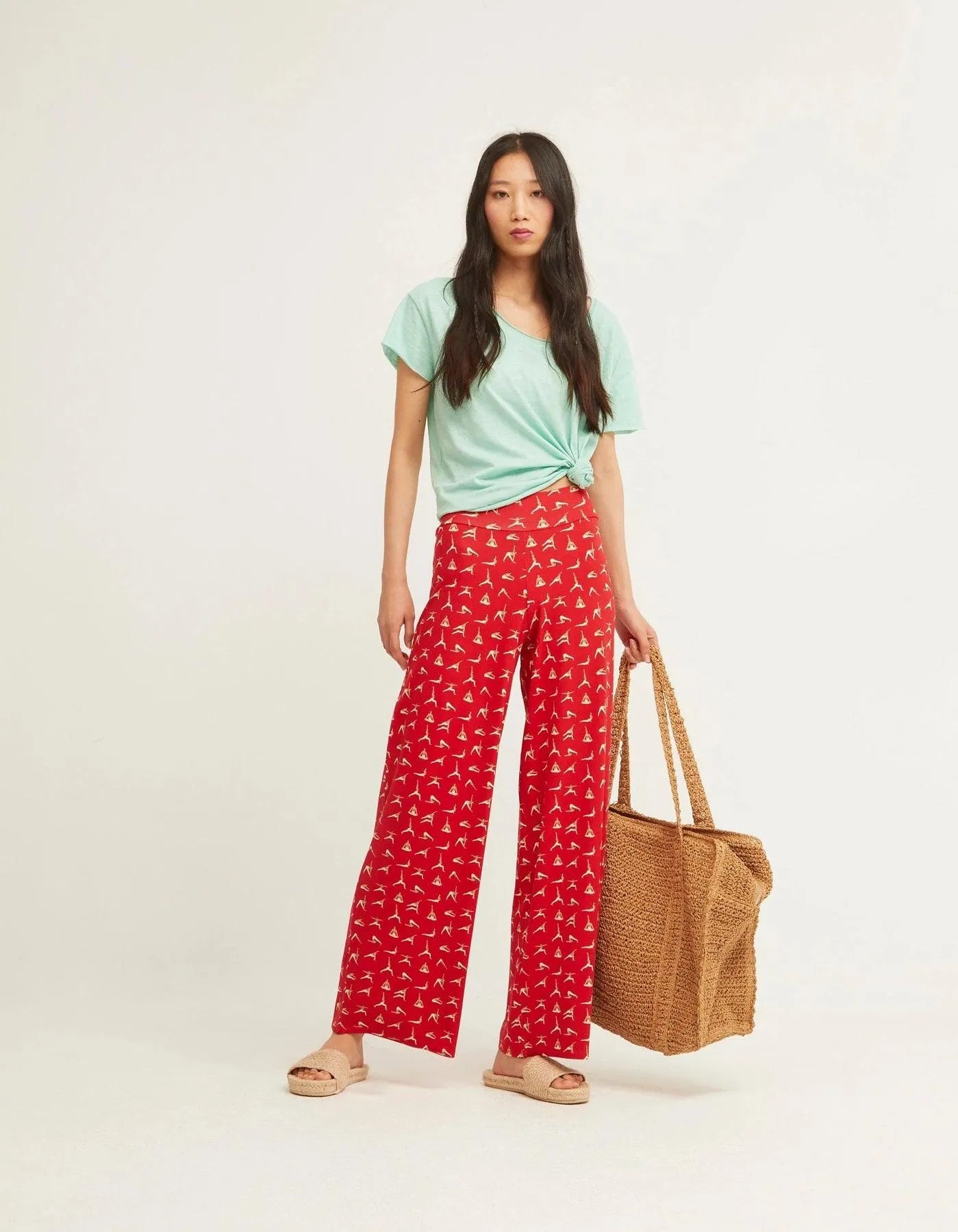 Pantalón Goma Cintura Yoga - ECRU