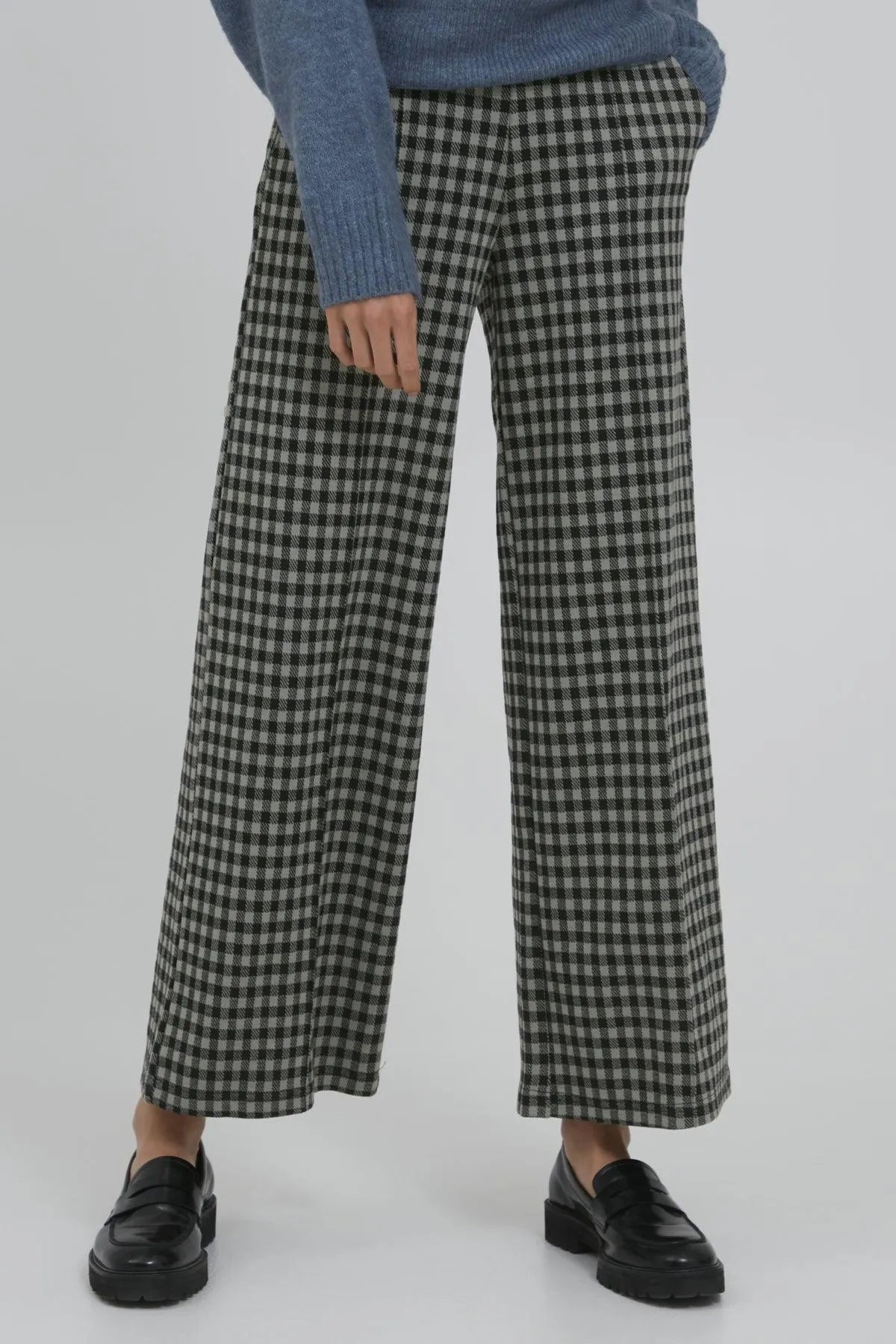 Pantalón Kate Wide Check - ECRU