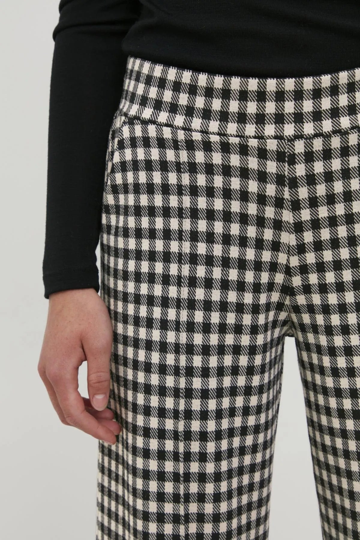 Pantalón Kate Wide Check - ECRU