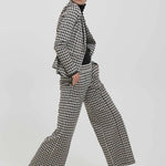 Pantalón Kate Wide Check - ECRU