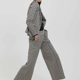 Pantalón Kate Wide Check - ECRU