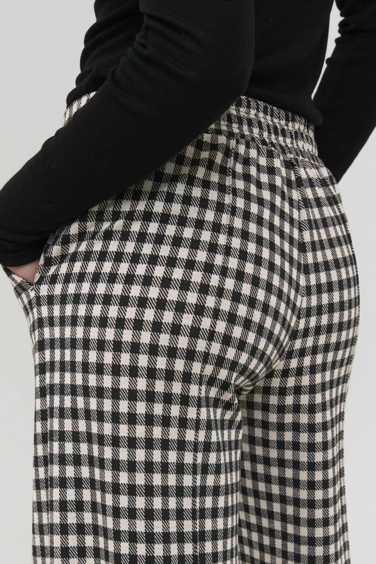 Pantalón Kate Wide Check - ECRU