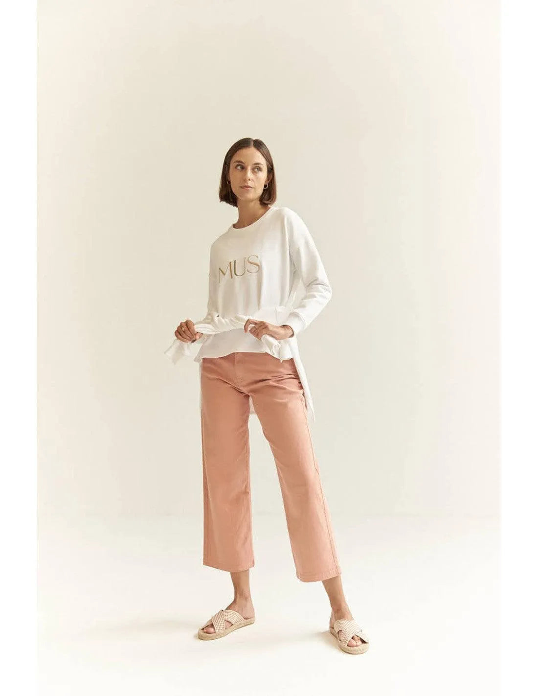 Pantalón Mus&Bombon Tiro Alto Dudres - ECRU