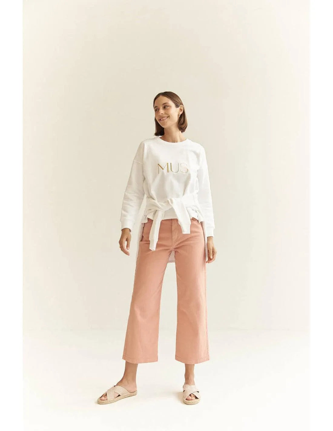 Pantalón Mus&Bombon Tiro Alto Dudres - ECRU