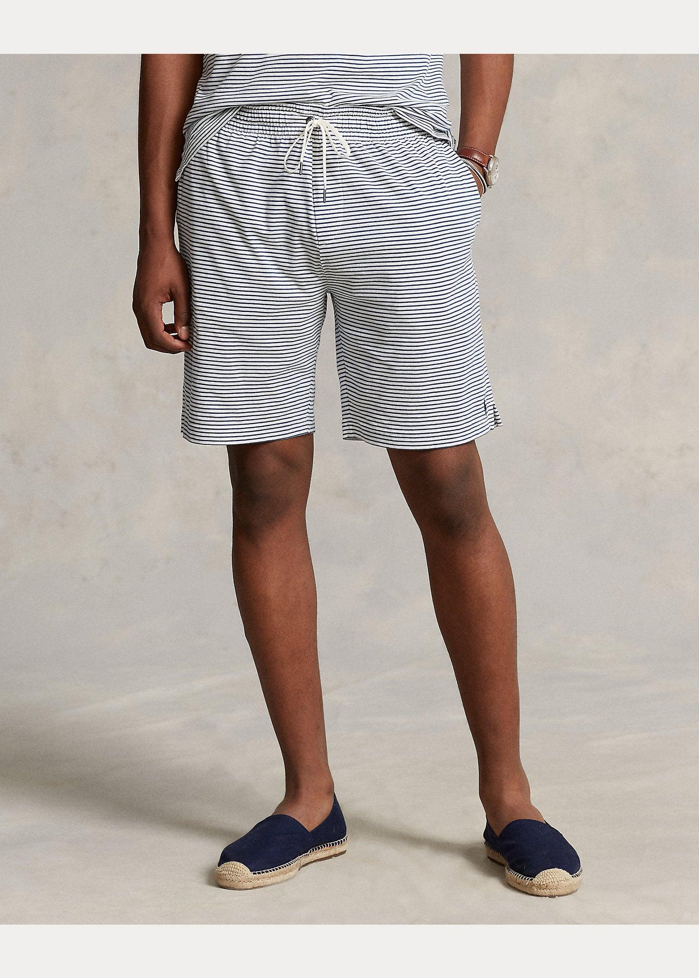 Pantalón Ralph Lauren corto de punto con rayas - ECRU