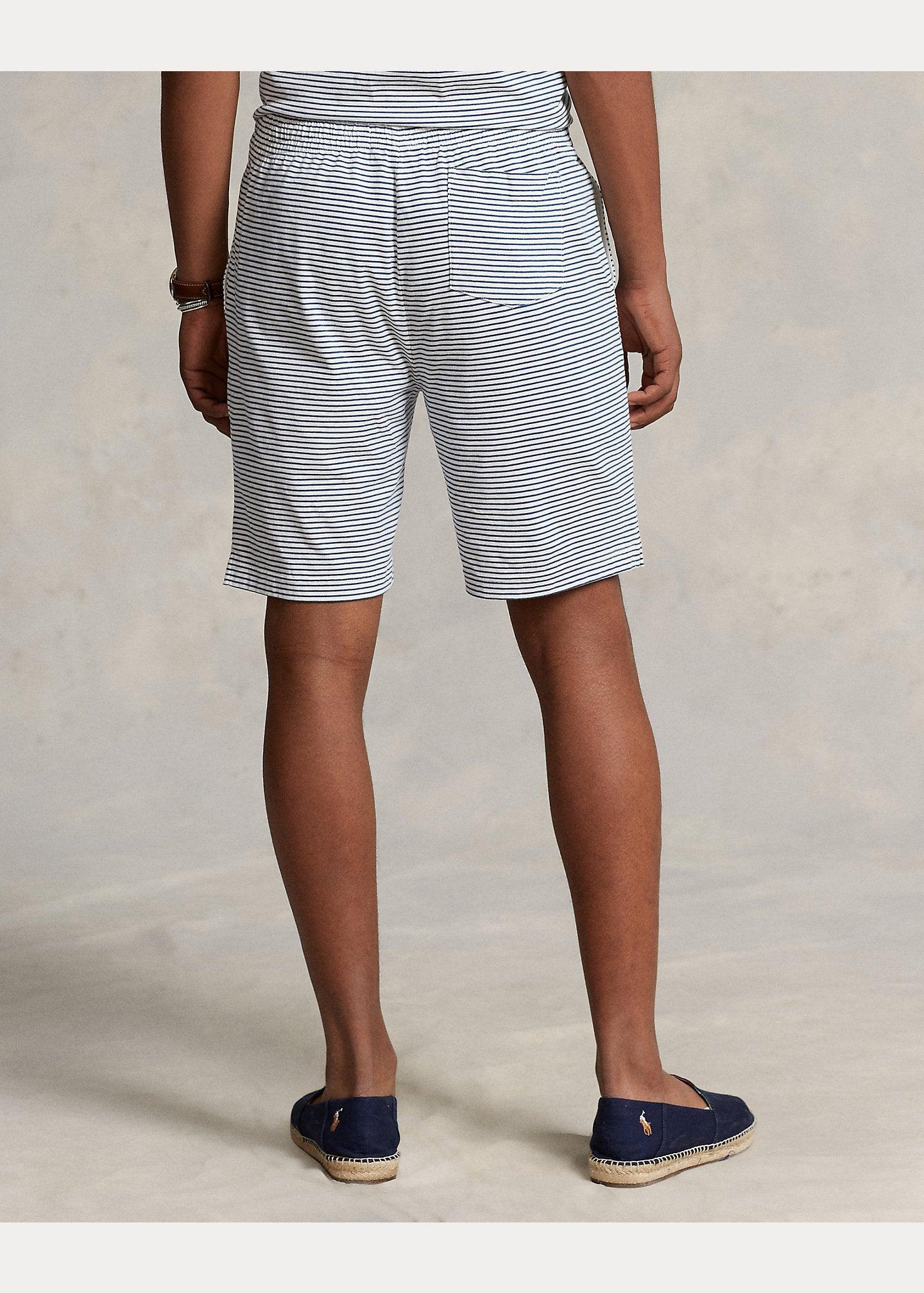 Pantalón Ralph Lauren corto de punto con rayas - ECRU