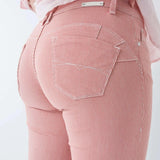 Pantalón vaquero Push Up Wonder cropped skinny rosa a rayas - ECRU