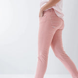 Pantalón vaquero Push Up Wonder cropped skinny rosa a rayas - ECRU