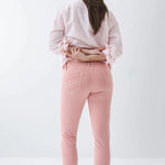 Pantalón vaquero Push Up Wonder cropped skinny rosa a rayas - ECRU