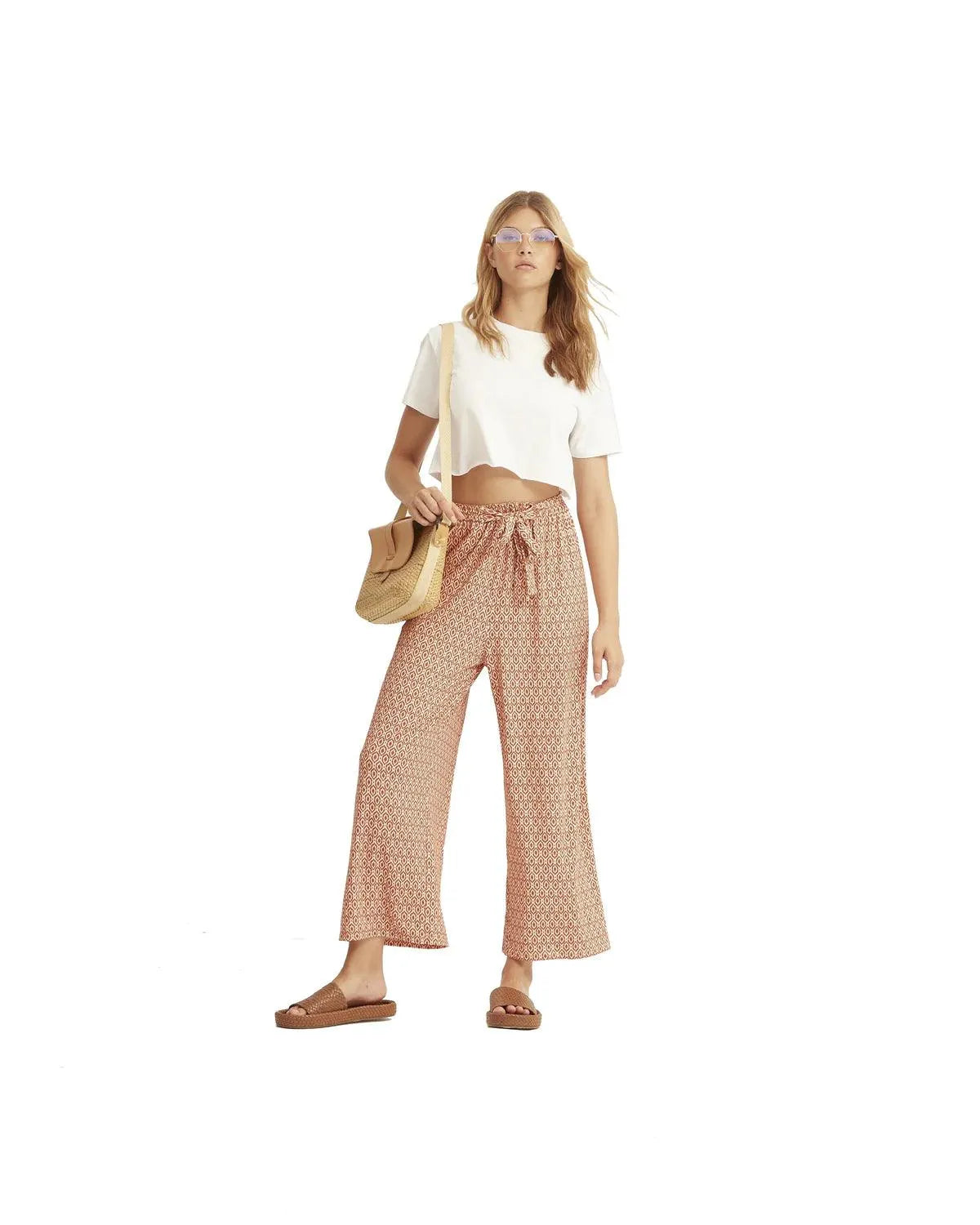 Pantalón Xantik Lazo Cintura Ceramic - ECRU