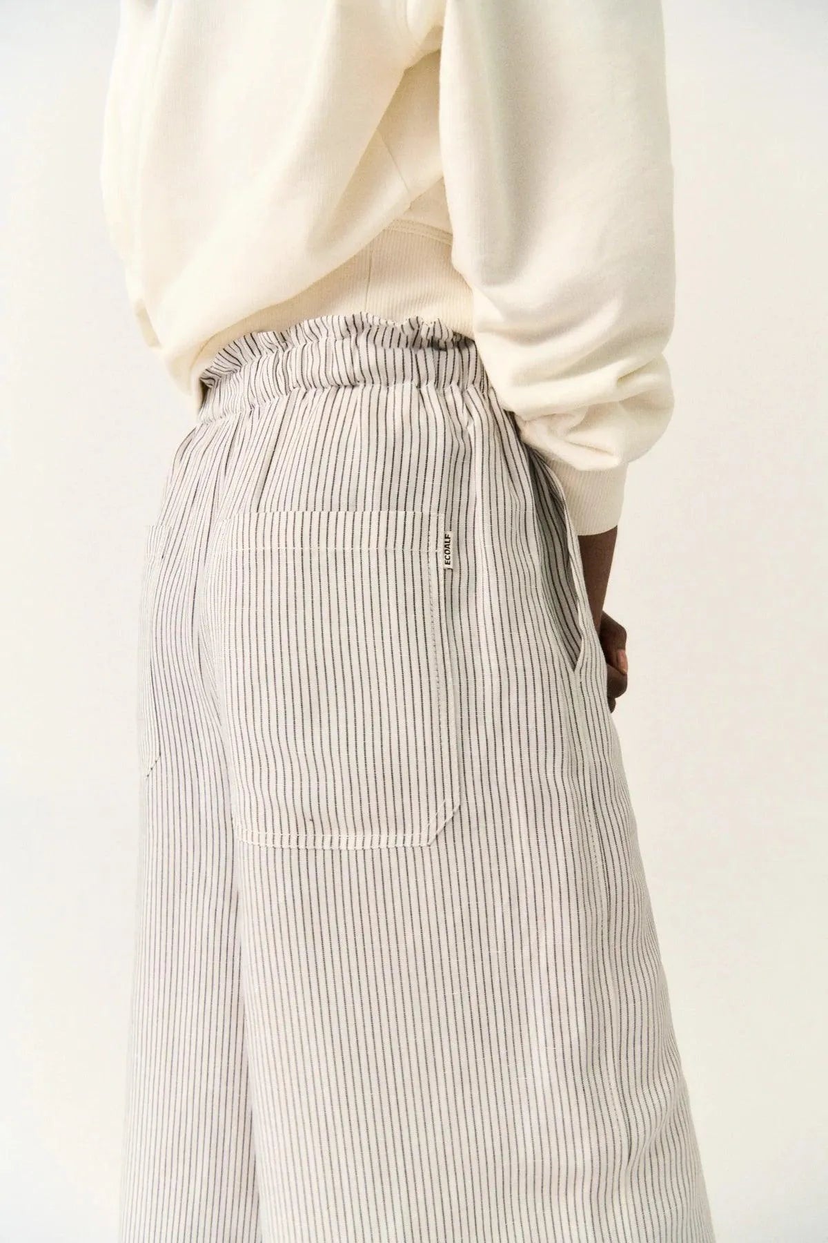 Pantalón Zami White Navy Stripe - ECRU