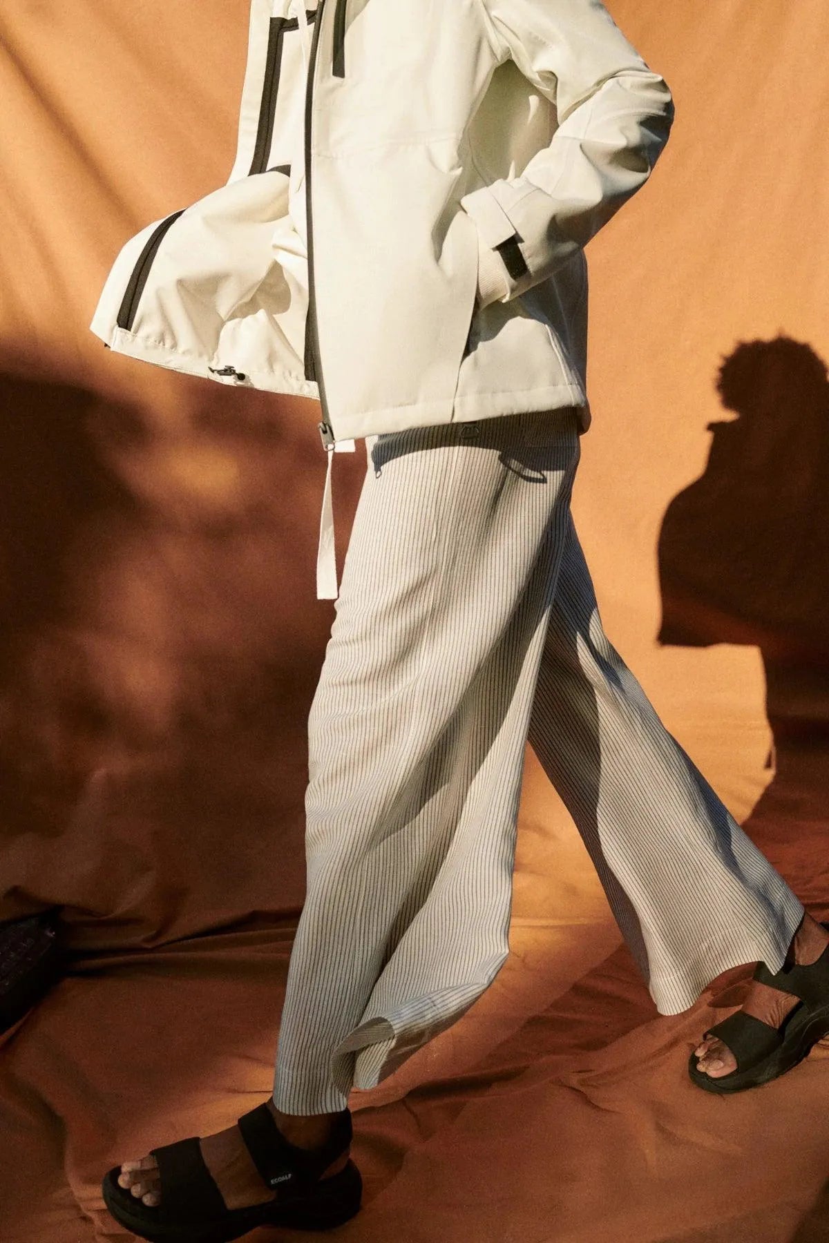 Pantalón Zami White Navy Stripe - ECRU