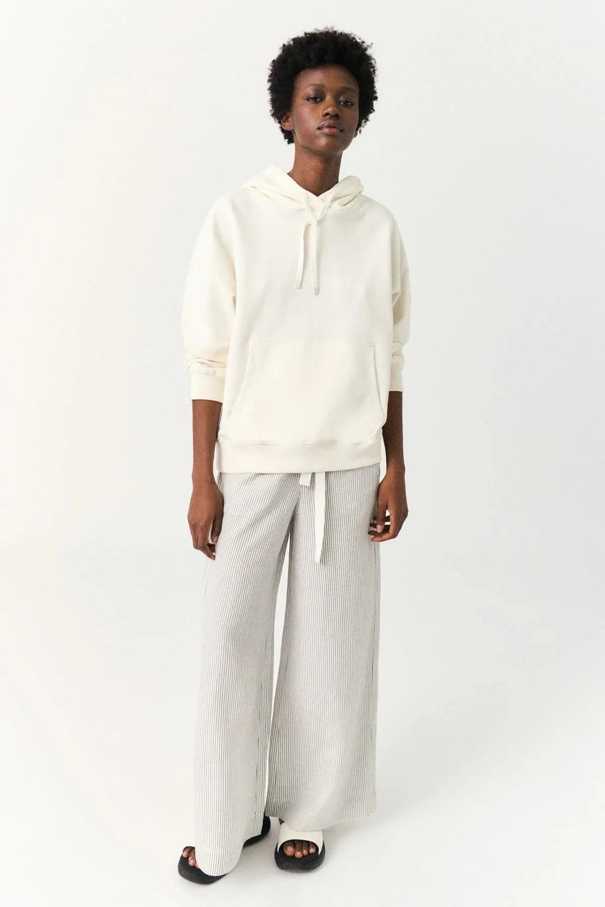 Pantalón Zami White Navy Stripe - ECRU