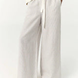 Pantalón Zami White Navy Stripe - ECRU