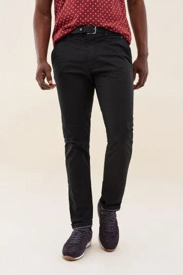 PANTALONES ANDY SLIM CHINOS CON CINTURÓN DE REGALO NEGROS - ECRU