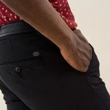 PANTALONES ANDY SLIM CHINOS CON CINTURÓN DE REGALO NEGROS - ECRU