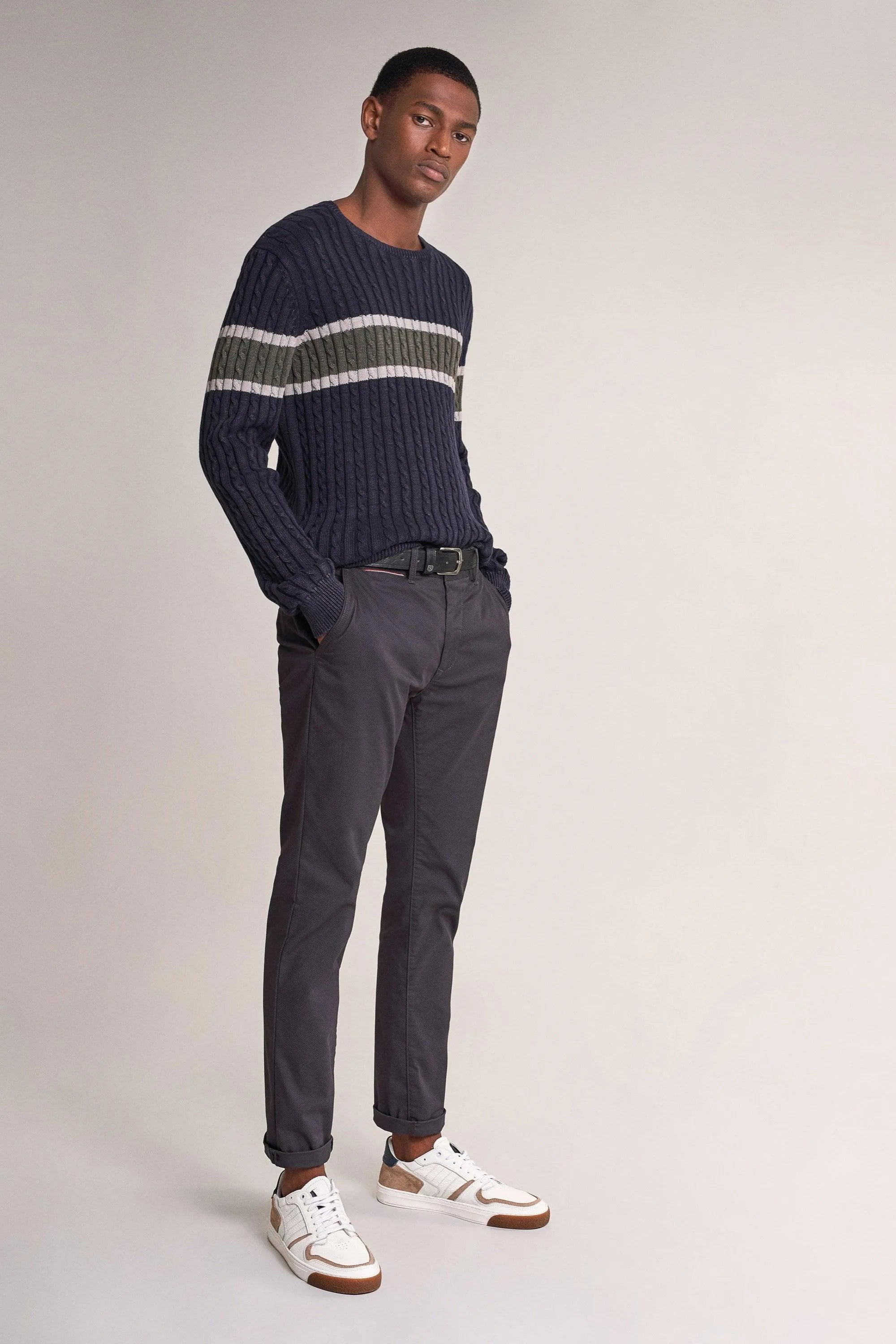 Pantalones Andy Slim con Microestampado - ECRU