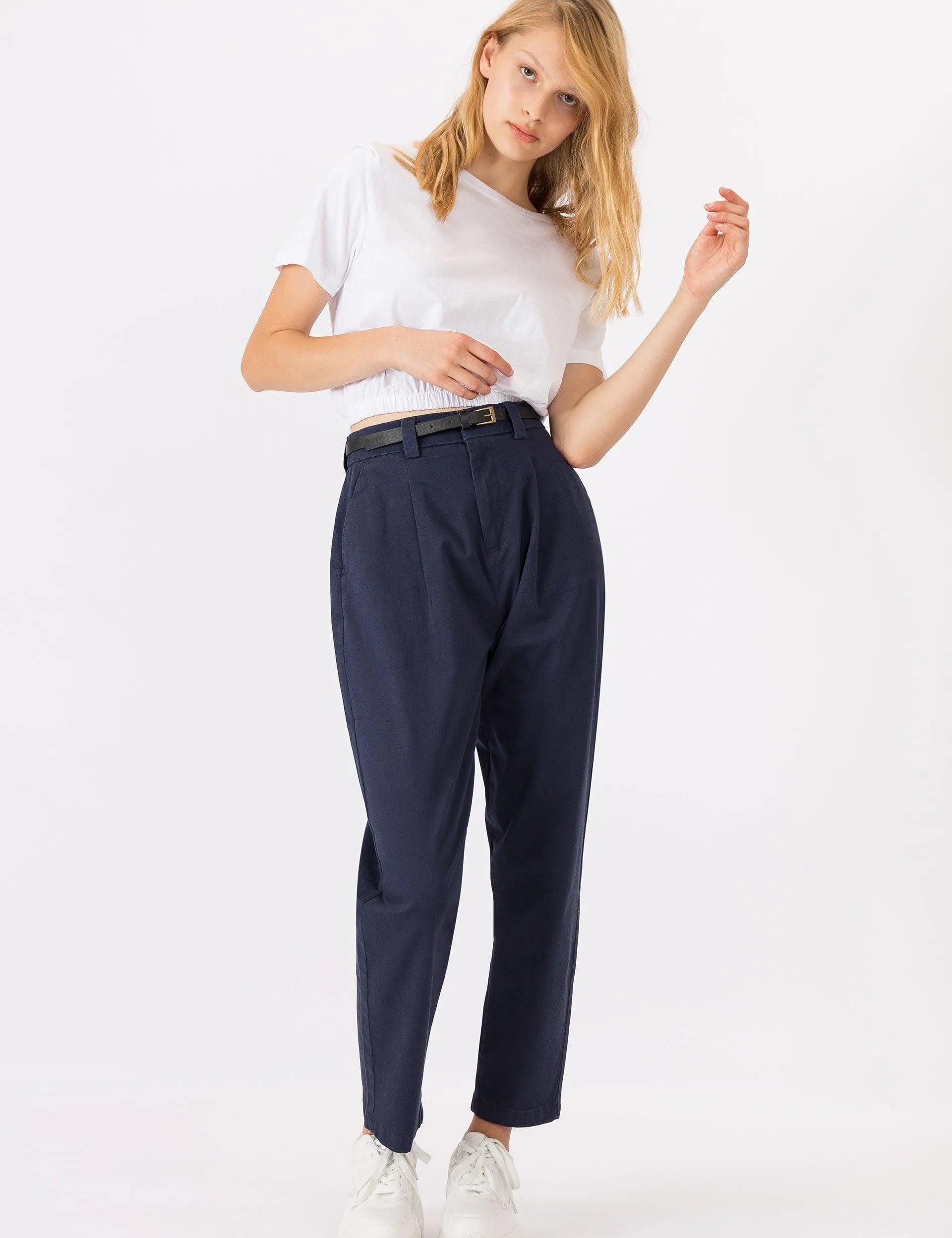 Pantalones Benedita 4 Estate Blue - ECRU