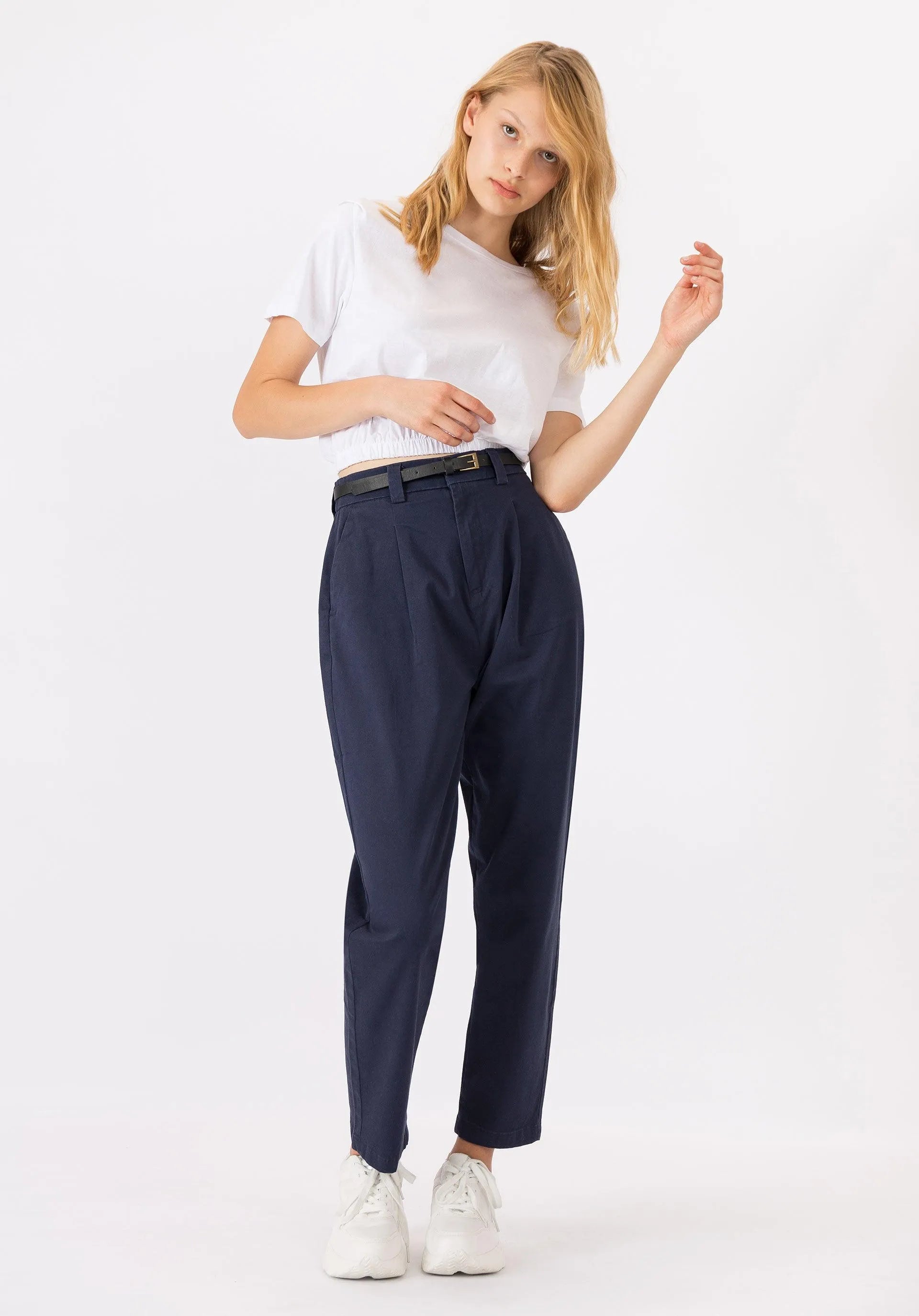 Pantalones Benedita 4 Estate Blue - ECRU